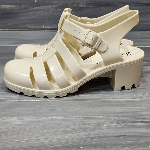 Wild Pair Beirut Fisherman Sandals Jelly Sandals Ivory 10 M Heeled Sandals - Picture 4 of 12